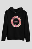Kadınlar Günü Baskılı Unisex Siyah Hoodie