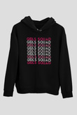 Kadınlar Günü Baskılı Unisex Siyah Hoodie