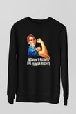 Kadınlar Günü Baskılı Unisex Siyah Sweatshirt