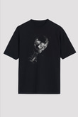 Kafatası Anatomi Baskılı Unisex Oversize Tişört - Tshirt