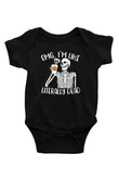 Kahve İçen İskelet BaskılıSiyah  Bebek Body - Zıbın