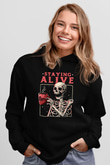 Kahve İçen İskeletSiyah  Unisex Hoodie