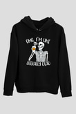 Kahve İçen İskeletSiyah  Unisex Hoodie