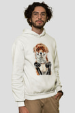 Kahve KolikBeyaz  Unisex Hoodie