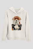 Kahve KolikBeyaz  Unisex Hoodie
