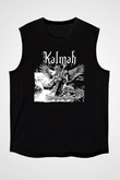 Kalmah Baskılı Unisex Siyah Kolsuz Tişört - Tshirt