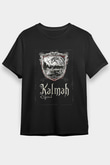 Kalmah Baskılı Unisex Siyah Tişört - Tshirt