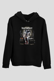 Kamelot Baskılı Unisex Siyah Kapüşonlu Sweatshirt