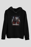 Kamelot Baskılı Unisex Siyah Kapüşonlu Sweatshirt