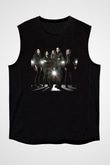 Kamelot Baskılı Unisex Siyah Kolsuz Tişört - Tshirt