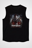 Kamelot Baskılı Unisex Siyah Kolsuz Tişört - Tshirt