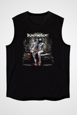 Kamelot Baskılı Unisex Siyah Kolsuz Tişört - Tshirt