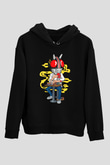Kamen Gambler Baskılı Unisex Siyah Hoodie