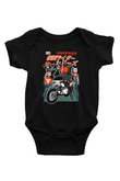 Kamen Motorider Baskılı Unisex Siyah Bebek Body - Zıbın
