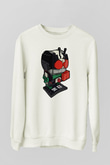Kamen Rider Lego Baskılı Beyaz Unisex Sweatshirt