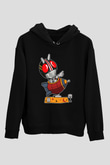Kamen Rocket Baskılı Siyah Unisex Hoodie