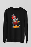 Kamen Rocket Baskılı Siyah Unisex Sweatshirt