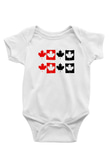 Kanada Baskılı Beyaz Unisex Bebek Body - Zıbın
