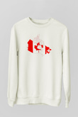 Kanada Beyaz Unisex Sweatshirt