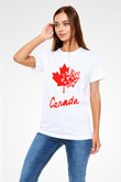 Kanada Beyaz Unisex Tişört T-Shirt - TişörtFabrikası