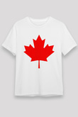 Kanada Beyaz Unisex Tişört T-Shirt - TişörtFabrikası