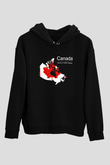 Kanada Siyah Unisex Hoodie