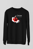 Kanada Siyah Unisex Sweatshirt