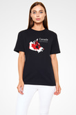 Kanada Siyah Unisex Tişört T-Shirt - TişörtFabrikası