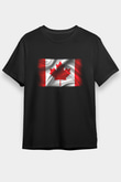 Kanada Siyah Unisex Tişört T-Shirt - TişörtFabrikası