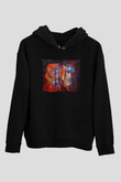 Kanaviçe Siyah Unisex Hoodie