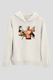 Kane Baskılı Beyaz Unisex Hoodie