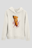 Kanlı Teddy TemalıBeyaz  Unisex Hoodie
