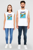 Kano Baskılı Unisex Kolsuz Beyaz Tişört