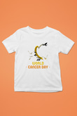 Kanser Günü Baskılı Beyaz Unisex Beyaz Çocuk Tişört - Tshirt