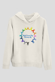 Kanser Günü Baskılı Beyaz Unisex Kapüşonlu Sweatshirt