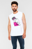 Kanser Günü Baskılı Beyaz Unisex Kolsuz Tişört - Tshirt
