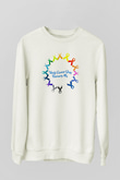 Kanser Günü Baskılı Beyaz Unisex Sweatshirt