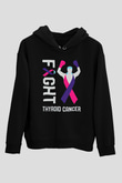 Kanser Günü Baskılı Unisex Siyah Hoodie