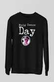 Kanser Günü Baskılı Unisex Siyah Sweatshirt
