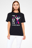 Kanser Günü Baskılı Unisex Siyah Tişört - Tshirt