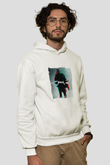 Kanye West Baskılı Unisex Beyaz Kapüşonlu Sweatshirt