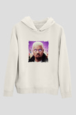 Kanye West Baskılı Unisex Beyaz Kapüşonlu Sweatshirt