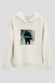 Kanye West Baskılı Unisex Beyaz Kapüşonlu Sweatshirt
