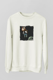 Kanye West Baskılı Unisex Beyaz Sweatshirt