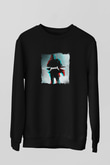 Kanye West Baskılı Unisex Siyah Sweatshirt