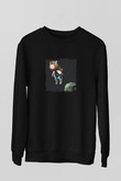 Kanye West Baskılı Unisex Siyah Sweatshirt