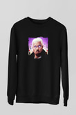 Kanye West Baskılı Unisex Siyah Sweatshirt