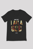 Kanye West Siyah Unisex V Yaka Tişört T-Shirt