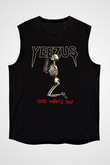 Kanye West Yeezus Siyah Unisex Kolsuz Tişört