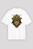 Kaplan Beyaz Unisex Oversize Tişört T-Shirt